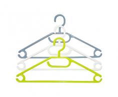 H & L Russel Plastique cintres Coloris Verdant avec Crochet, Vert, Lot de 6