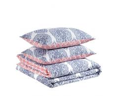 AmazonBasics Parure de lit 100 % coton 155 x 200 cm / 50 x 80 cm, Médaillon