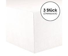 CelinaTex Lucina bÃ©bÃ© Enfants Drap-Housse Berceau Lite Enfant Coton 3er-Set 60x120-70x140 cm Blanc Neige