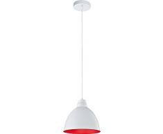 interfan Manille Lampe suspension E27, couleur blanc et rouge