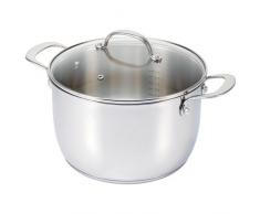 Bekaline 13512244 Belvia Marmite + couvercle verre en acier inoxydable 24 cm