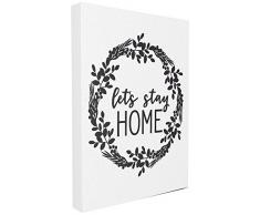 Le Stupell Home Decor Collection Lets Stay Home DÃ©coration Murale tendue, Toile, Multicolore, 76.2Â x 193.55Â x 101.6Â cm