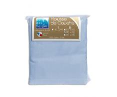 Nuit des Vosges 2097238 Cotoval Housse de Couette Uni Coton Ciel 220 x 240 cm
