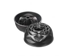 Kaiser Inspiration - Moule à gâteau - Joli Design - Diamètre : 25 cm - avec Structure de Surface en Fonte daluminium revêtu de Bronzage Uniforme, Fonte daluminium, Noir, 25.5 x 25.5 x 11.5 cm