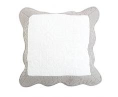 nuances du monde housse de coussin 45x45 cm microfibre emma blanc/gris
