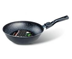 PENSOFAL biostone Wok avec Manche Amovible, Aluminium, Noir, 28Â cm