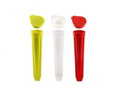 Silikomart 25.430.99.0165 Kit de 3 Moules Ã GlaÃ§ons Silicone Rouge/Vert/Transparent