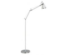 Brilliant Octavia Lampe sur pied en métal 1 ampoule 40 W Chromé/blanc