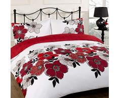 Dreamscene Housse de Couette Pollyanna avec taies doreiller - Rouge - Double