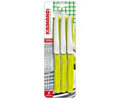 Kaimano KDN041506E Set de 6 Couteau de Table, Acier Inoxydable, Vert, 28 x 10 x 2 cm