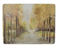 Creative Tops Central Park Imprimé Soutenu Sets de Table, rectangulaire 30 x 22.8 cm (Lot de 6), Liège, Marron, 1 x 1 x 0.5 cm