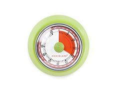 Kikkerland KT051-G Minuteur de Cuisine magnétique, Acier, Vert, 7,3 x 3,5 x 9,3 cm