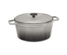 AmazonBasics Cocotte en fonte émaillée de haute qualité 4,7 L - Gris (Deep Grey)