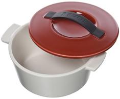 Revol 643863 Coffret Cocotte Rond avec Couvercle Porcelaine Rouge Piment 10,7 cm