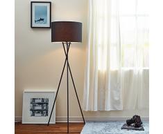 Lampadaire Cara trÃ©pied lampe de sol lampe sur pied abat-jour noir VN-L00003-EU