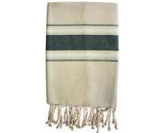 HR Decoraction Sophie Serviette de Plage, Coton, CrÃ¨me, 200Â x 100Â x 0.5Â cm