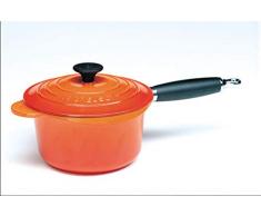 Le Creuset, Casserole en Fonte ÃmaillÃ©e avec PoignÃ©e ThermorÃ©sistante et Couvercle, Ronde, Ã 18 cm, Compatible avec Toutes Sources de Chaleur (Induction Incluse), 2.755 kg, Volcanique