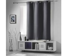 Douceur dIntÃ©rieur Rideau Ã Åillets Polyester Ardoise 140 x 180 cm