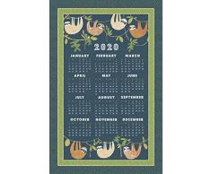 Ulster Weavers Torchon Suspendu en Coton avec Calendrier 2020 Fabriqué en Irlande, Multicolore, 48 x 74 cm