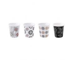 COFFRET 4 GOBELETS A CAFE 11CL EN PORCELAINE EN BOIT ORGANIC