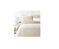 AmazonBasics Parure de lit avec housse de couette en flanelle 140 x 200 cm/65 x 65 cm x 1, Plaid rouge