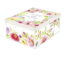 Kanguru BoÃ®te de rangement en carton recyclable SWEET HOME pour ranger vÃªtements, armoire, jouets, couleur rose/rouge/vert/blanc/gris GRANDE dimension 50 x 39 x 24 cm