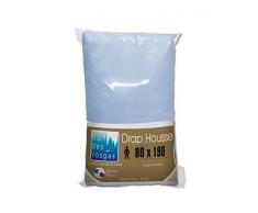 Nuit des Vosges 2096859 Cotoval Drap Housse Uni Coton Ciel 80 x 190 cm