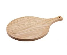 RÃSLE 13526 à Pizza et Plateau Sansibar Diamètre 32 cm, Bois, chêne, 55 x 32 x 2,5 cm
