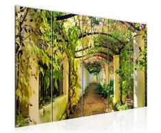 Tableau decoration murale Jardin nature 200 x 80 cm - XXL Impression sur Toile Salon Appartment 5 Parties - prêt à accrocher - 609255a