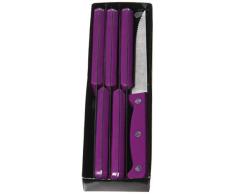 Pradel Heritage 517376 Couteaux Steak, Acier Inoxydable, Violet, 21 x 4,5 x 0,08 cm,Lot de 6