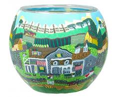 Him CC238 photophore Verre Ferme Ã©cossaise (Scottish Farm), Multicolore, 11x11x9 cm