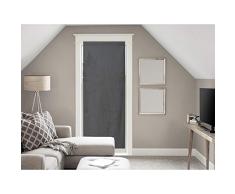 Soleil docre Panama Voilage Porte fenÃªtre, Coton, Anthracite, 90 x 200 cm