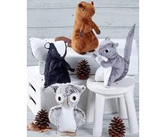 Simplicity S8969 Patron de couture Ãcureuil, chouette, mouffette, castor en peluche, papier, blanc, divers