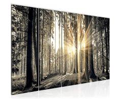 Tableau decoration murale Paysage de la forÃªt 200 x 80 cm - XXL Impression sur Toile Salon Appartment 5 Parties - prÃªt Ã accrocher - 503855a