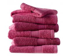 De Witte Lietaer 194840 Lot de 6 Serviettes de bain Coton Fuchsia 100 x 50 cm