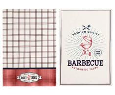 Coucke 3152193003492 Lot de 2 torchons BBQ, Coton, Beige, 75x50 cm