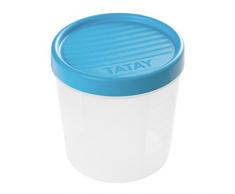 TATAY 1160900 Boîte de Conservation avec Fermeture à Vis Ronde 1 L Plastique Bleu 12 x 12 x 12,5 cm