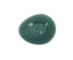 TheKitchenette 2614291 Lot de 4 Assiettes Creuses en Grès, grés, Vert, 21 x 17 x 3 (cm)