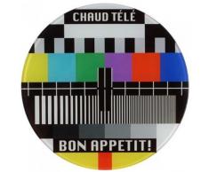 La Chaise Longue Dessous de plat Mire TV Noir et multicolore Verre trempÃ© Rond 30-C2-258