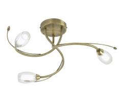 Oaks Lighting Pandora Plafonnier Laiton antique/verre