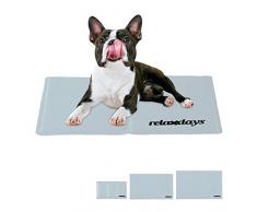 Relaxdays 10029457_974 Tapis Chien, Auto-rafraichissant, Animaux, Couverture Froide, différentes Tailles, Gris, Polyester, Gel, 1 élément