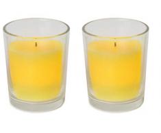 Star Lot de 2 bougies chauffe-plat Ã LED dans un verre LumiÃ¨re vacillante Jaune Piles incluses 7 x 4,5 cm