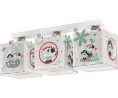 Dalber plafonnier enfant 3 lumiÃ¨res The Pirates Animaux Gris