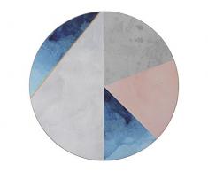 Creative Tops gÃ©omÃ©trique Palette ImprimÃ© Rond Soutenu Sets de Table, 29Â cm (Lot de 4), LiÃ¨ge, Bleu/Gris, 29Â x 29Â x 0.5Â cm