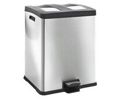 EKO Recycle Poubelle à Pédale Métal Inox 49,5 x 45,9 x 63,6 cm 30 litres