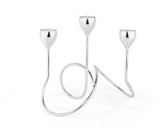 Zilverstad 3Â Branches RICCIO Photophore, mÃ©tal, Argent, 18Â x 29.5Â x 24.1Â cm