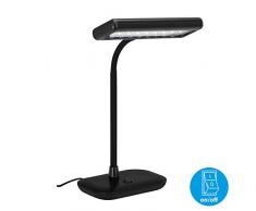 Briloner Leuchten 7488-015 Table à LED, Lampe à Lumière du Jour, 6.500 Kelvin, 800 Lumen, 7,5 Watt, Interrupteur à Bascule, Orientable et Pivotant, Noir, 440x230x120mm (HxLxB), 7.5 W