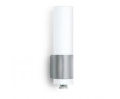 Steinel L 265 LED argent- Applique murale à détecteur de mouvement infrarouge 360°, Luminaire extérieur, puissance de 8,5 W