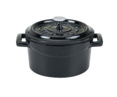 Pentole Agnelli COGHSRP10410S Cocotte avec poignées et Couvercle, Fonte, Noir Brillant, 0,35 L