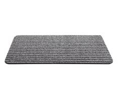 HMT Paillasson Gris Rayé Noir Modèle Solid 60 x 40 cm